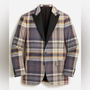 Ludlow Classic-fit dinner jacket blazer in madras plaid 42L NWT